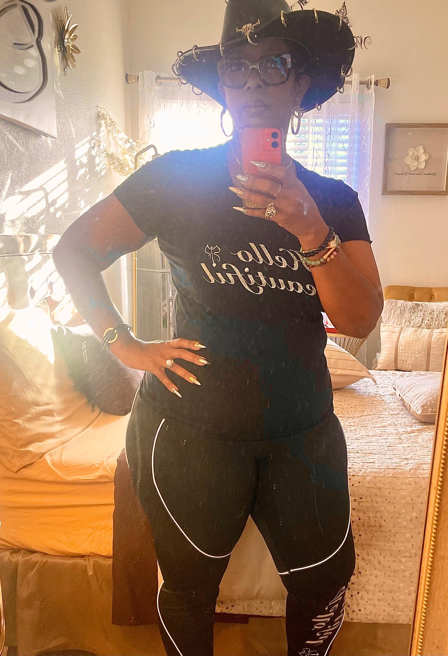 Hello Beautiful’ Fitted T-Shirt